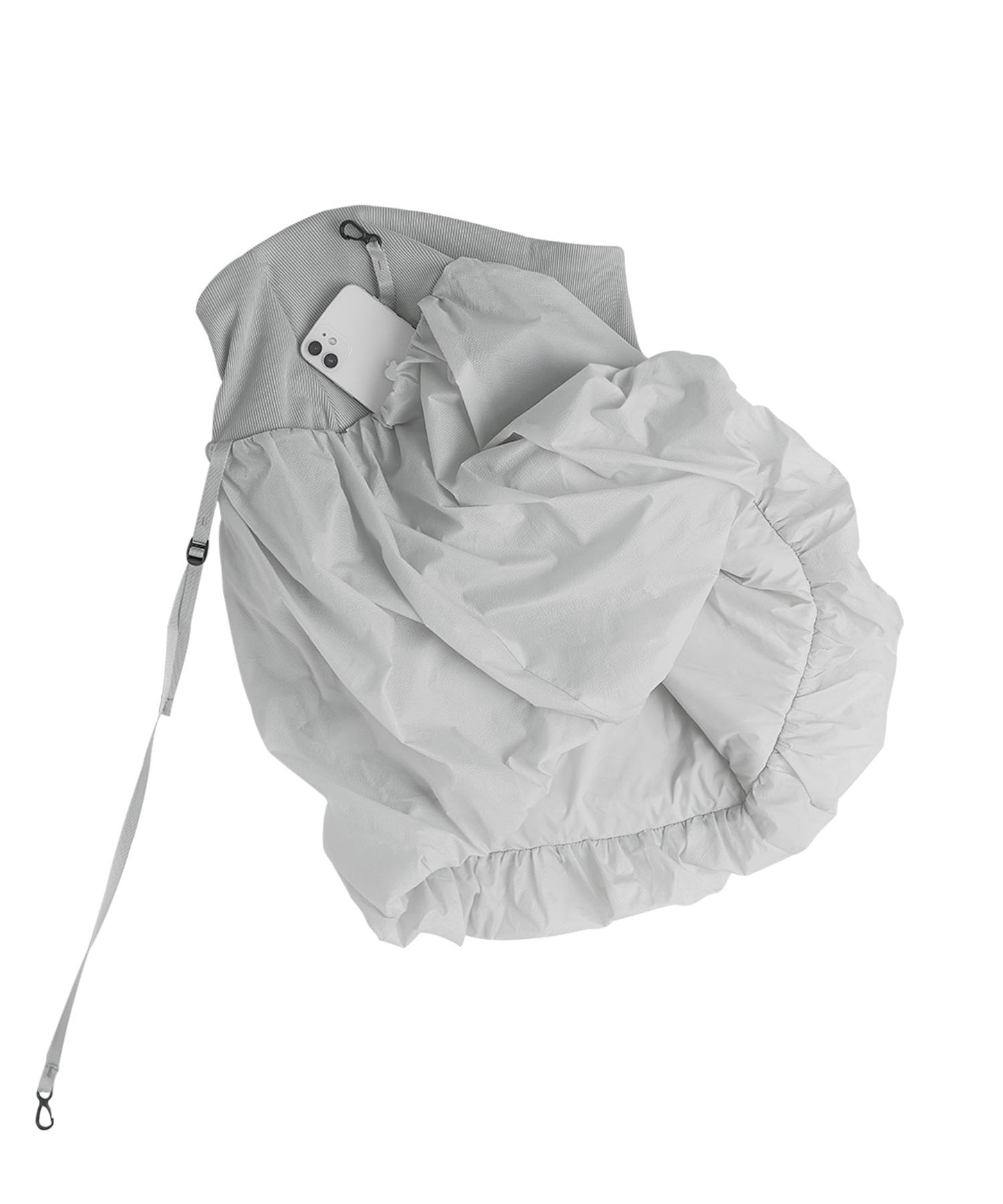 OJOS REVERSIBLE MIDI PADDED SKIRT GREY