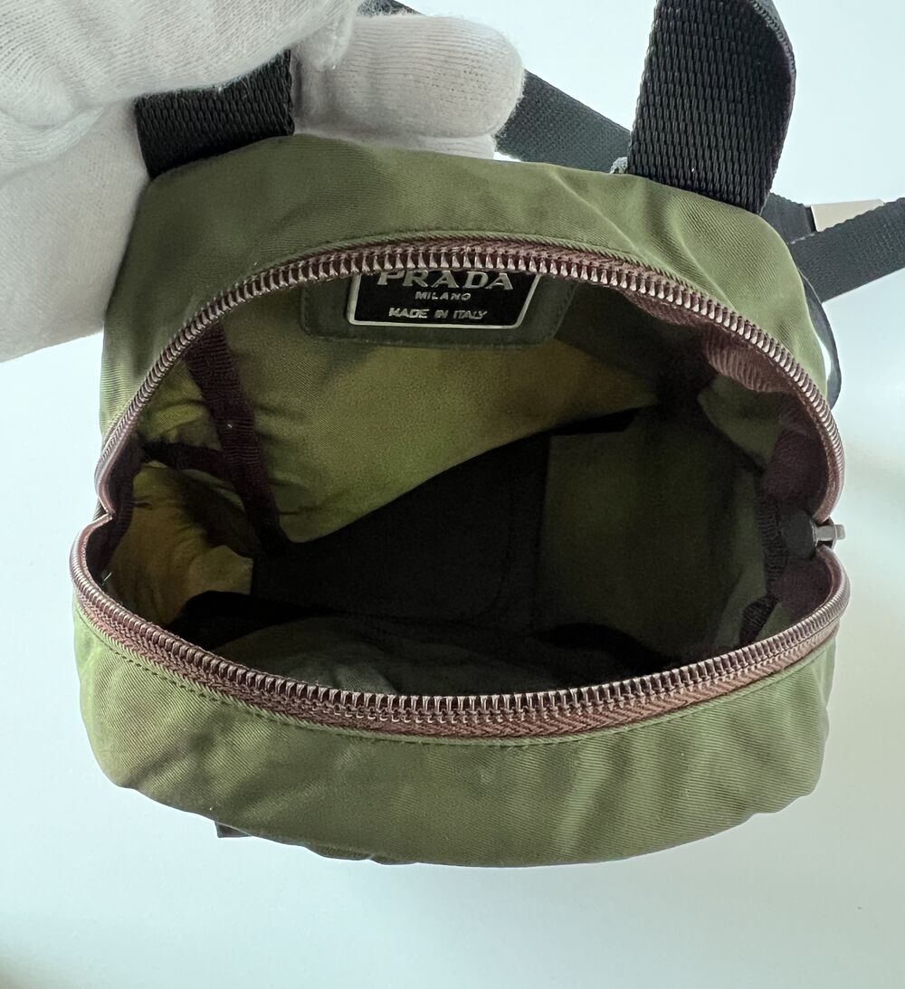 PRADA KHAKI POCONO NYLON MINI BACKPACK