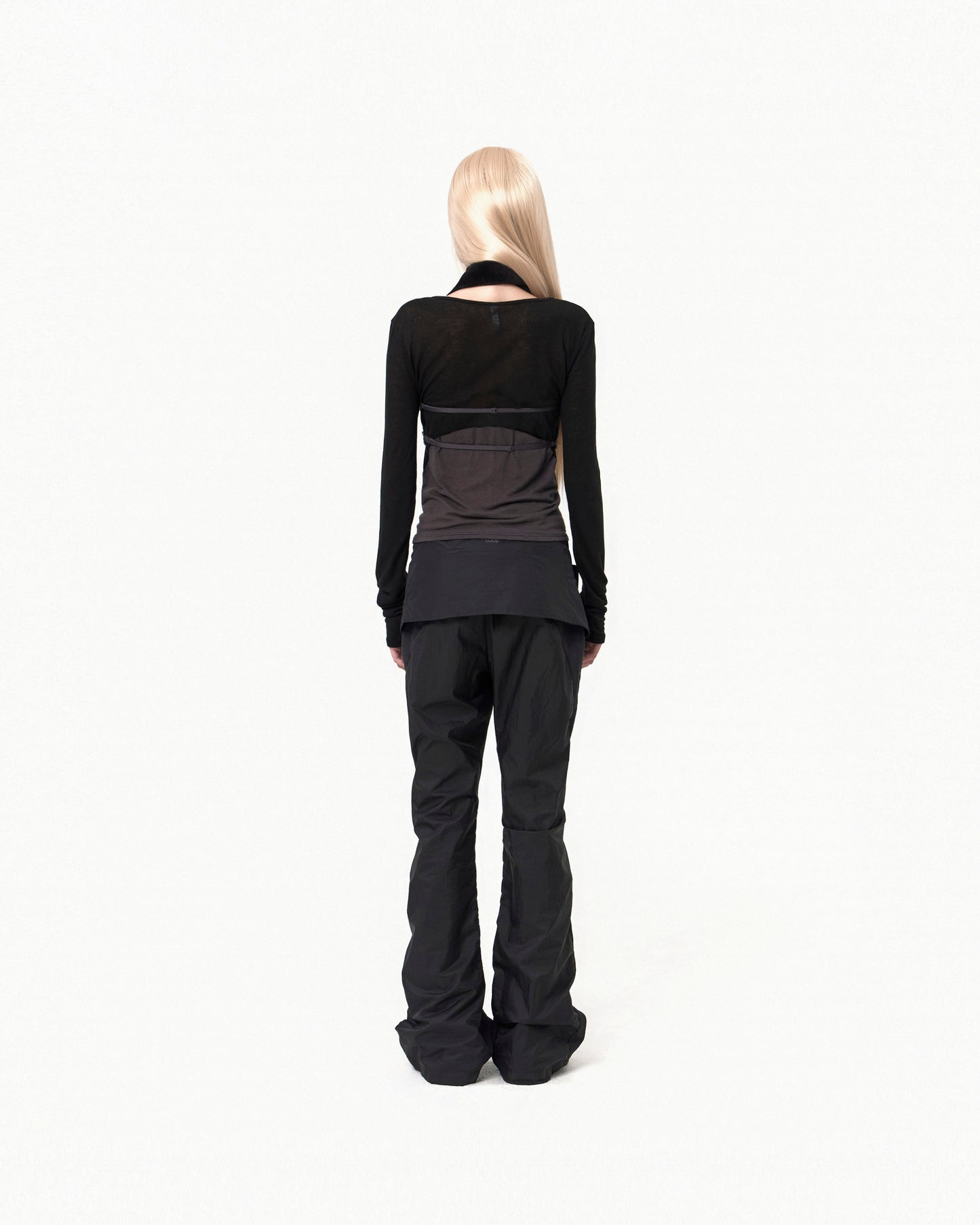 OJOS TUBE TOP LAYERED T SHIRT BLACK