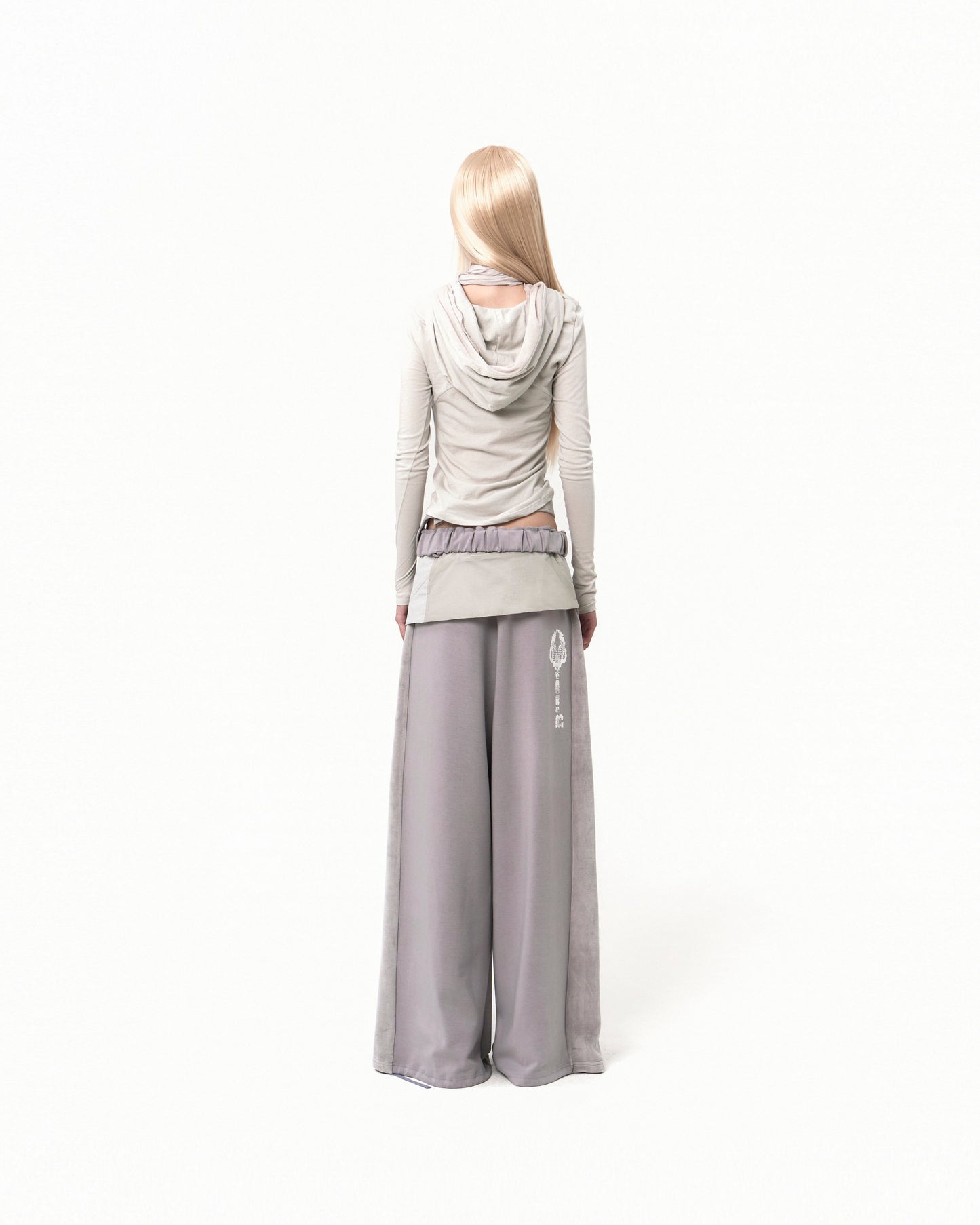OJOS BELT WIDE SWEAT PANTS GREY
