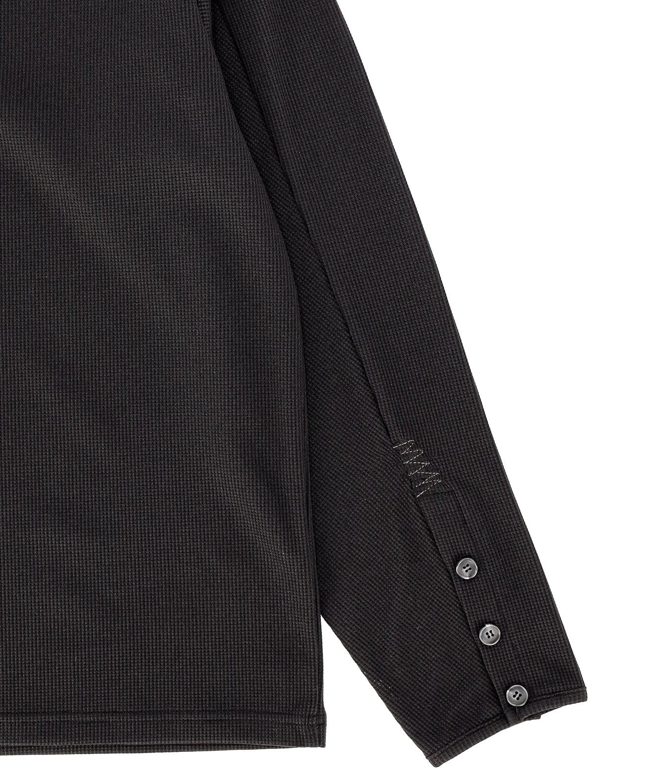 CROSSLINE HENLEY NECK LONG SLEEVE BLACK