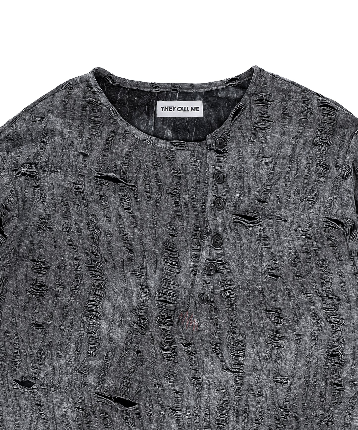 (T) CROSSLINE HENLEY NECK LONG SLEEVE BLACK