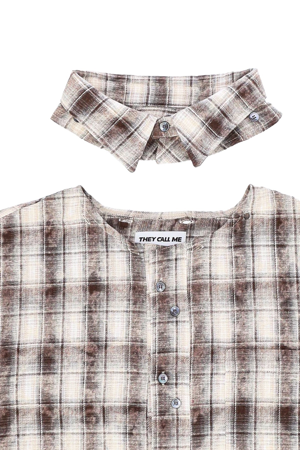 DUAL-CHECK SHIRT FADE BROWN