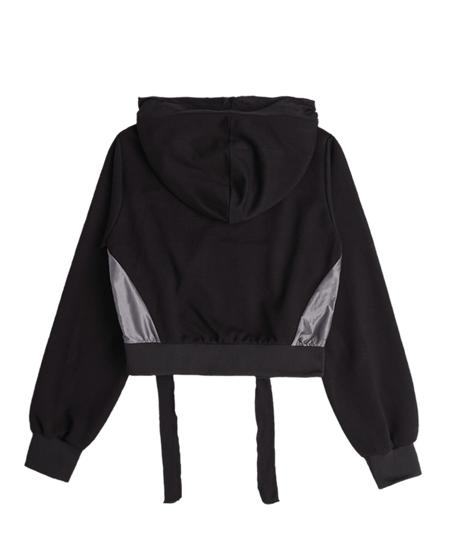 OJOS MUFFLER BOXER CROP HOODIE BLACK