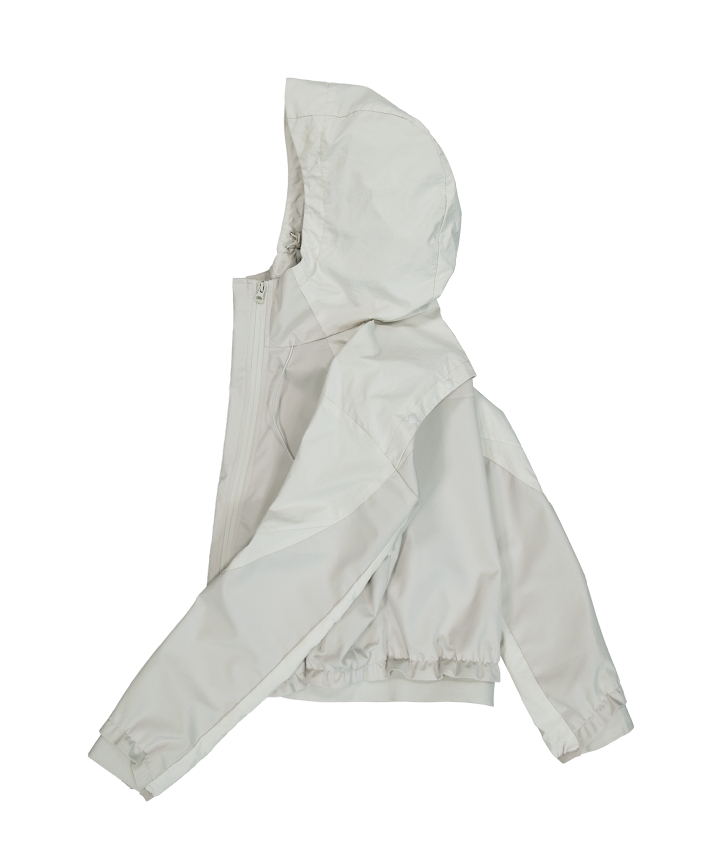 PANELED CROP SHELL JACKET WARM GREY