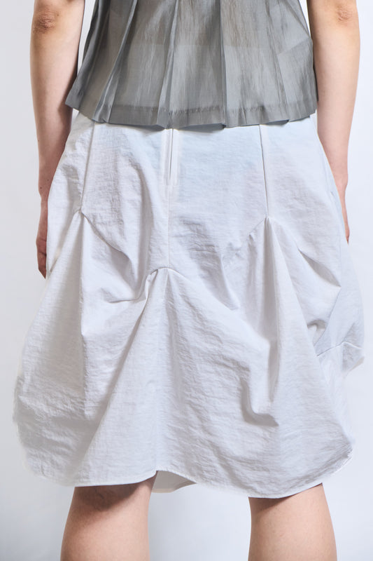 STRUCTURED BALLOON SKIRT WHITE