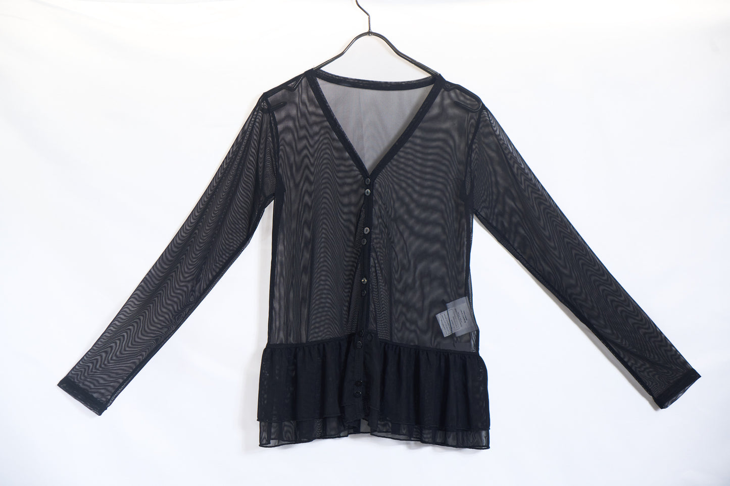SHEER LAYERED PEPLUM CARDIGAN