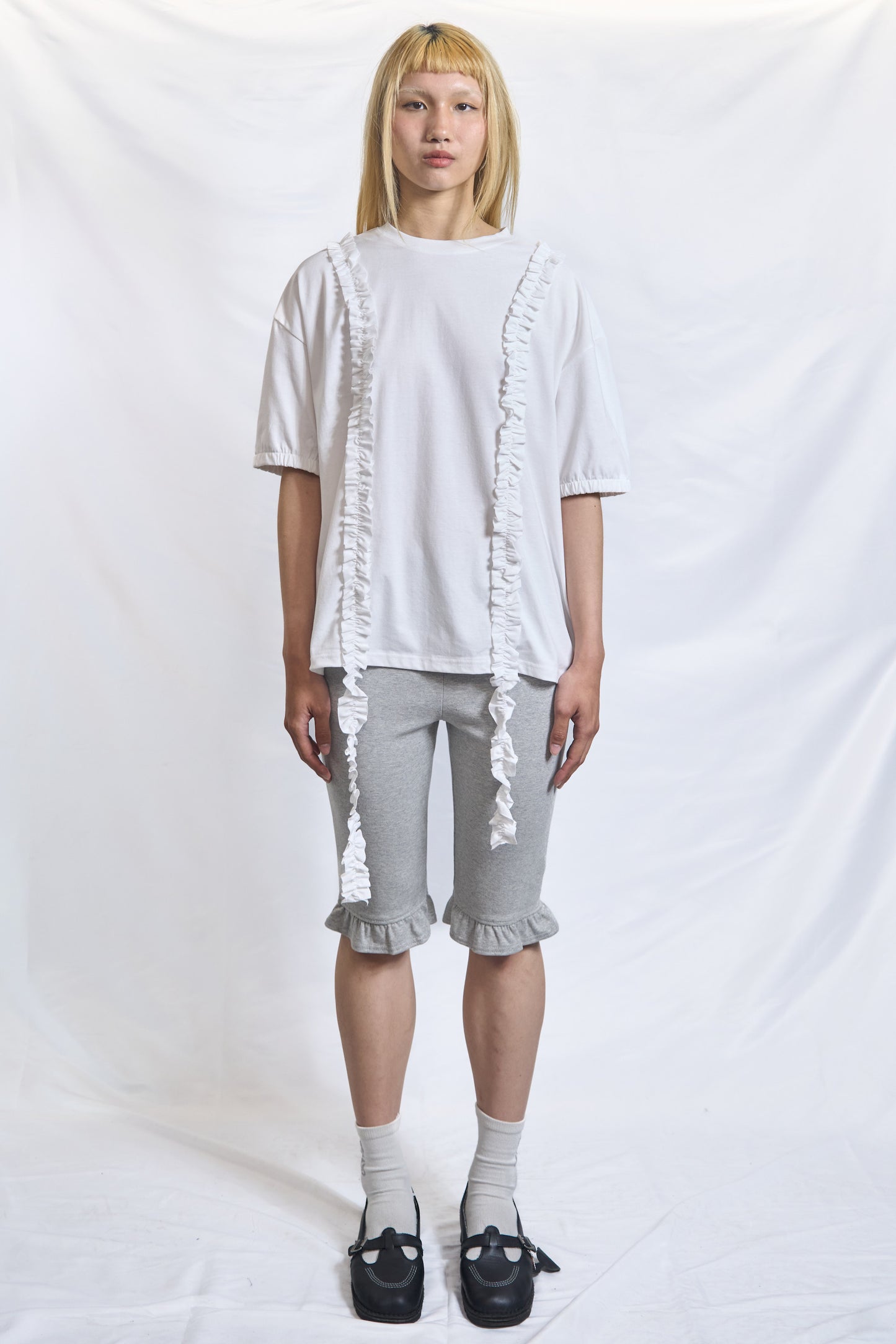 PLASTER RUFFLE STRIP COTTON TEE