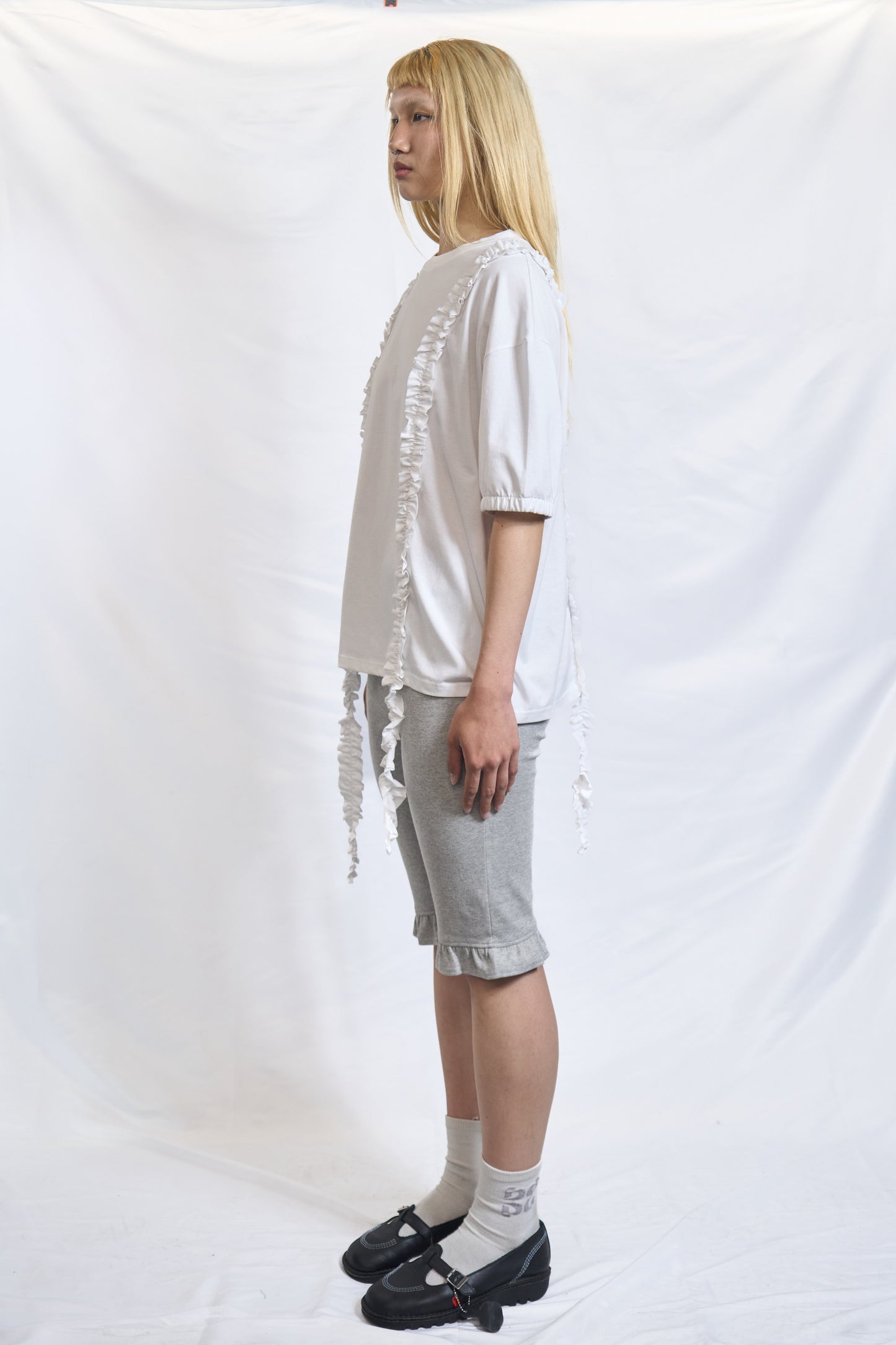 PLASTER RUFFLE STRIP COTTON TEE