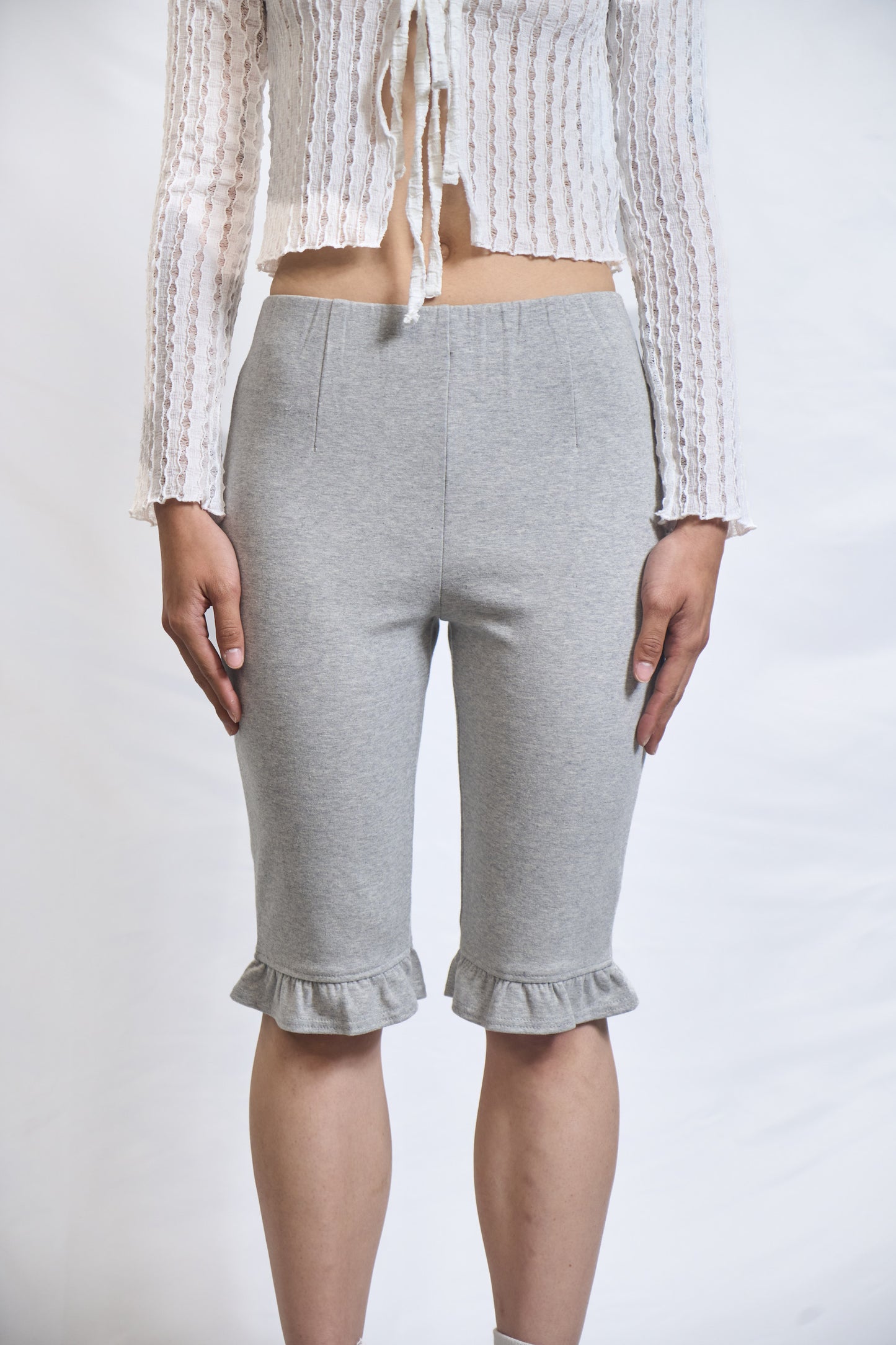 FRILL-HEM JERSEY SHORTS