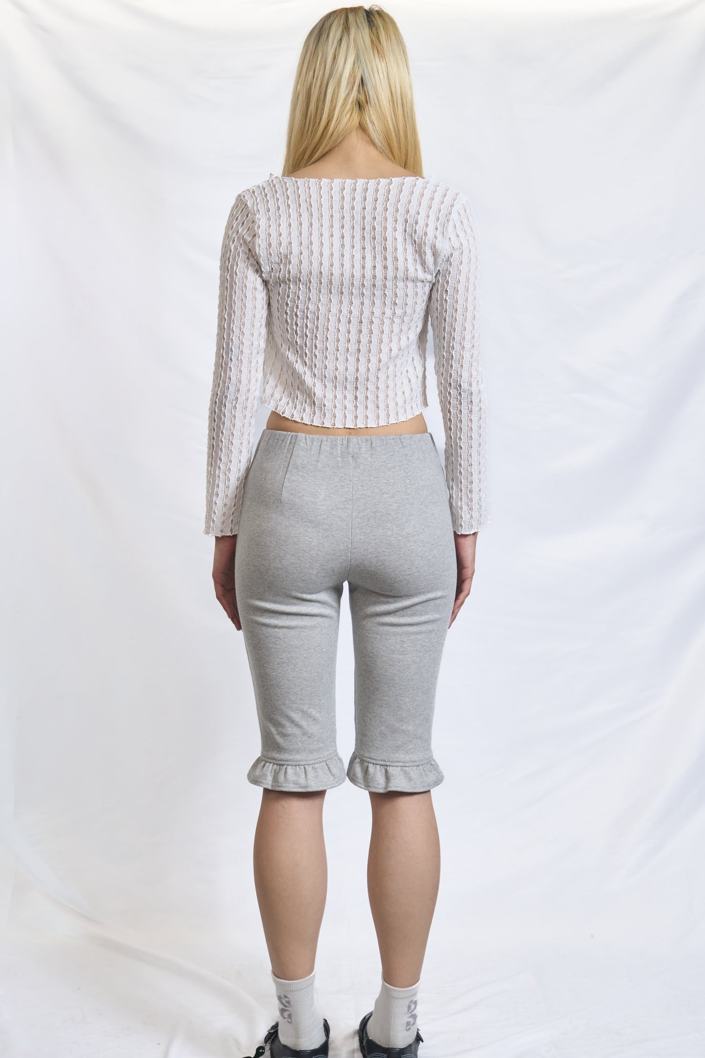 FRILL-HEM JERSEY SHORTS