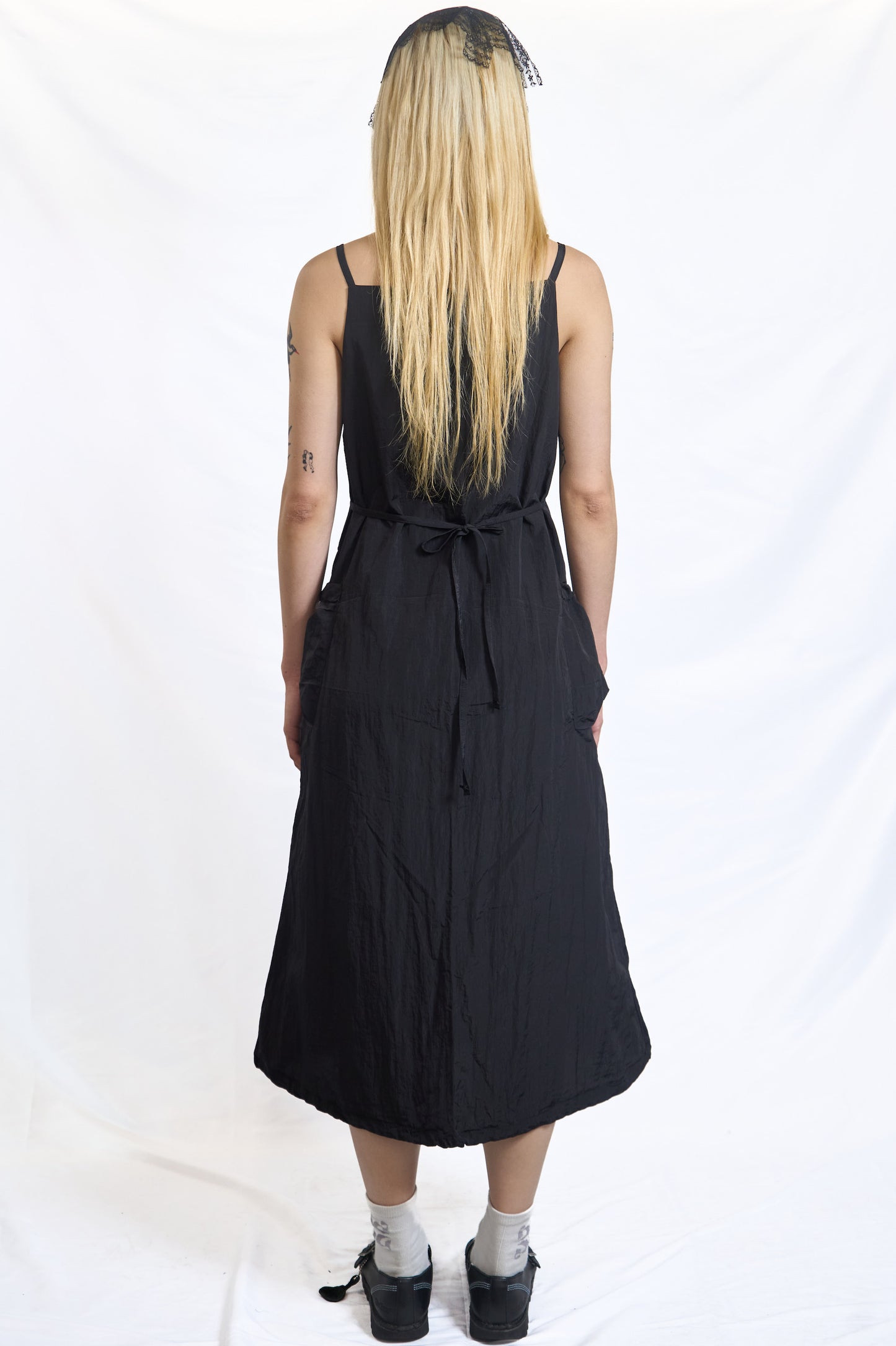 PLASTER UTILITY DRAWSTRING SLIP DRESS