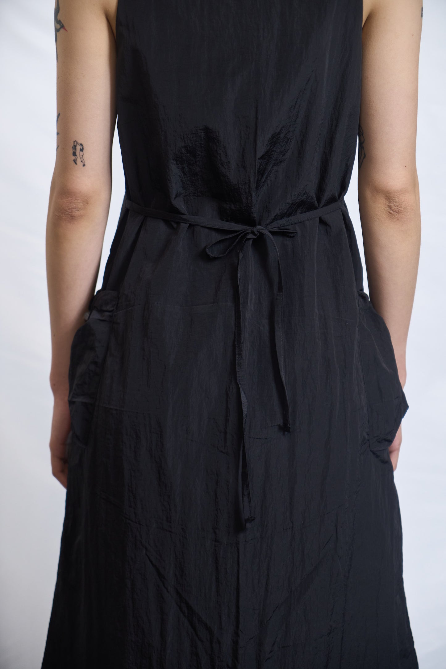 PLASTER UTILITY DRAWSTRING SLIP DRESS