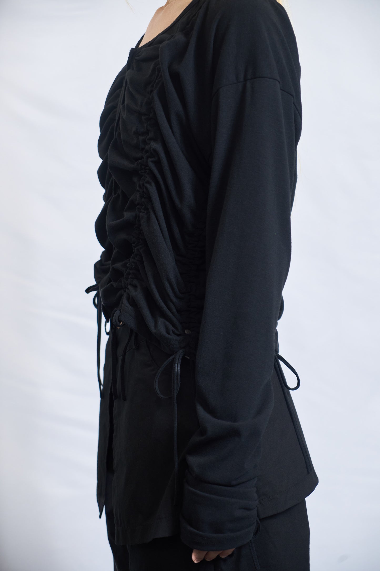 PLASTER RUCHED DRAWSTRING BLOUSE