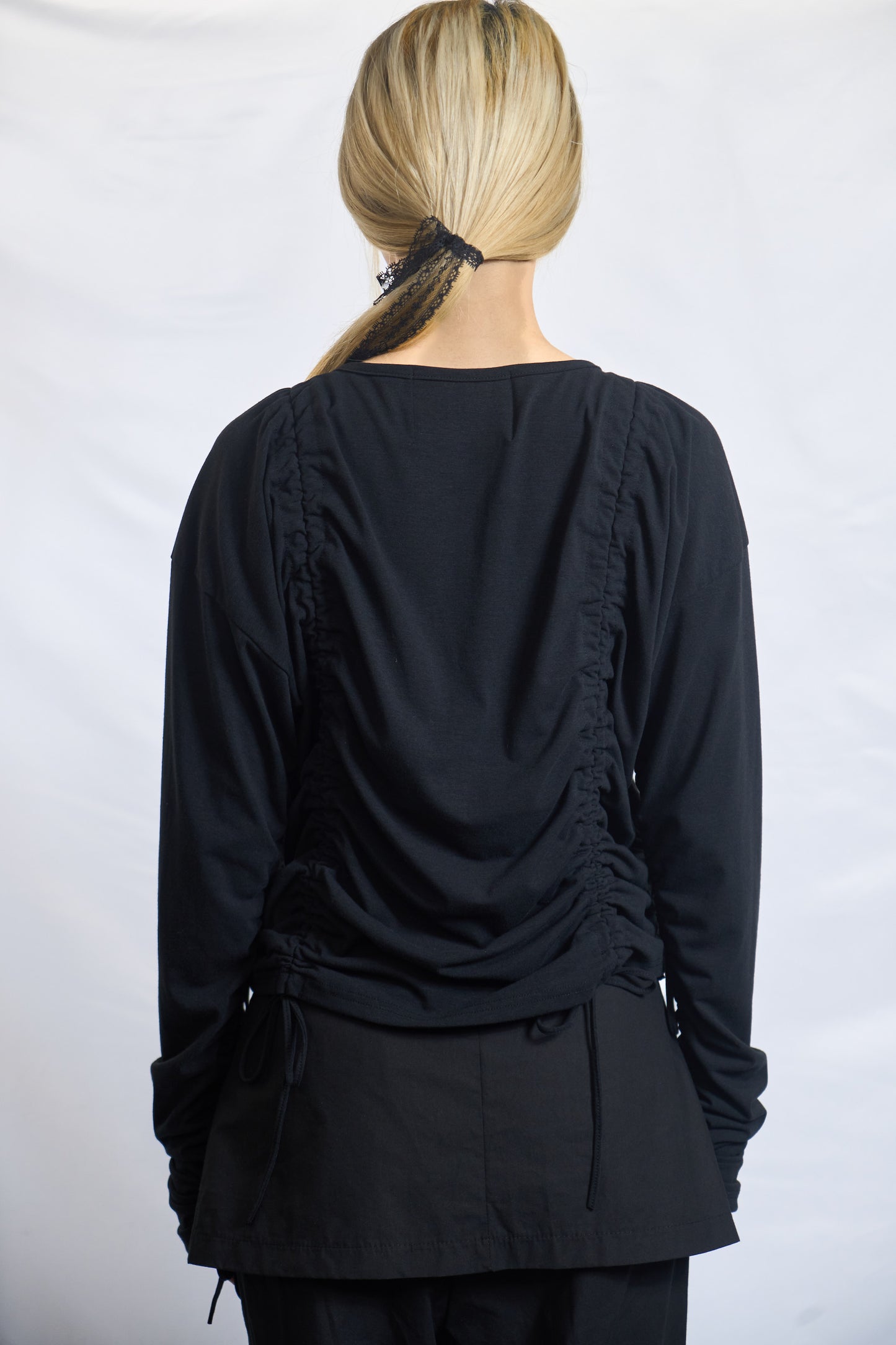 PLASTER RUCHED DRAWSTRING BLOUSE