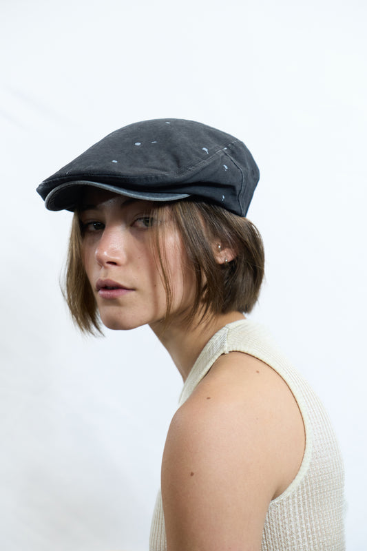 WASHED SPLATTER DOT CAP CHACOAL