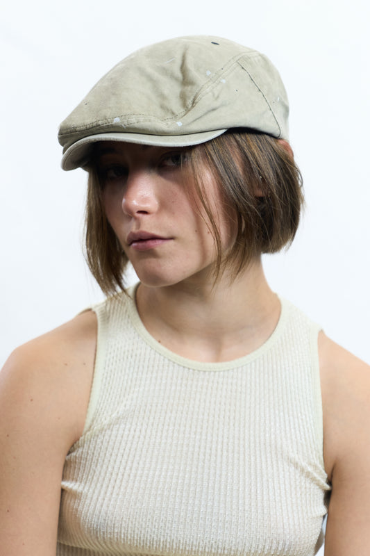 WASHED SPLATTER DOT CAP BEIGE