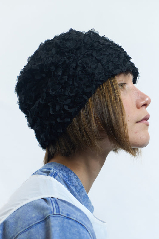 CLOUD TEXTURE BEANIE BLACK
