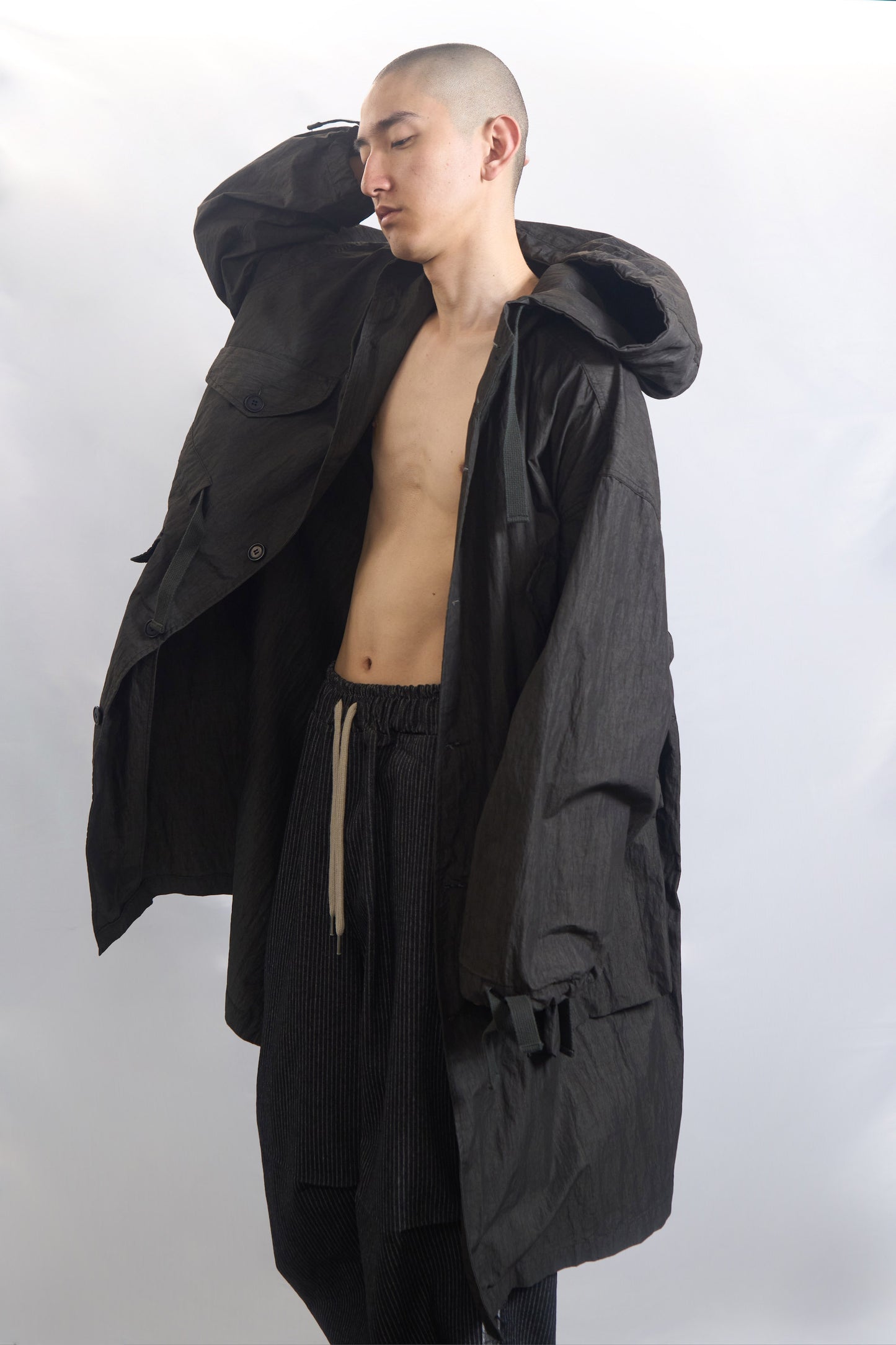 ROUGH SHELL COAT DUST CHARCOAL