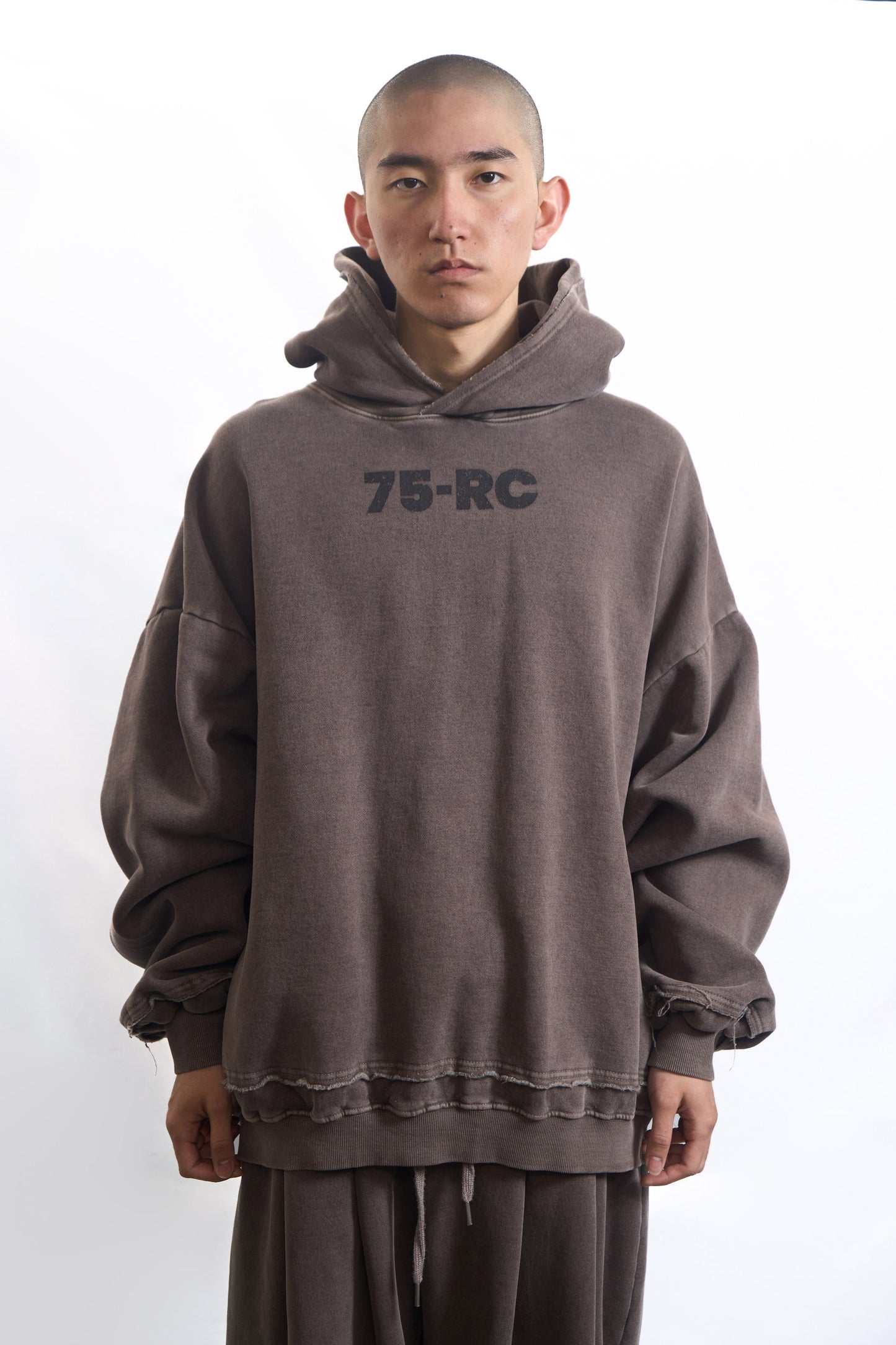 75-RC FADE OVERSIZED TRACK HOODIE COCOA