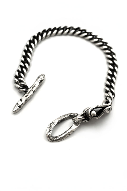 SILVER LEATHER BUCKLE CHAIN
