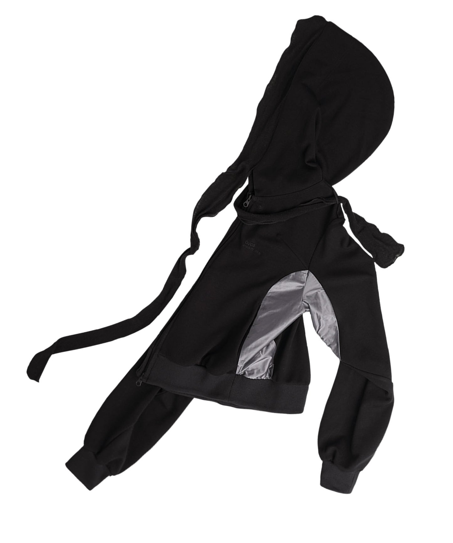 OJOS MUFFLER BOXER CROP HOODIE BLACK