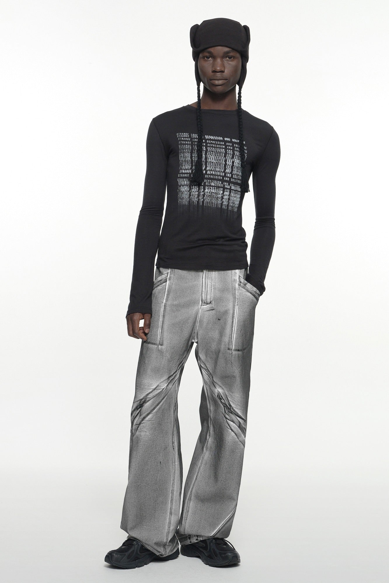 NACHE SEAM LINE COTTON PANTS DIRTY WHITE