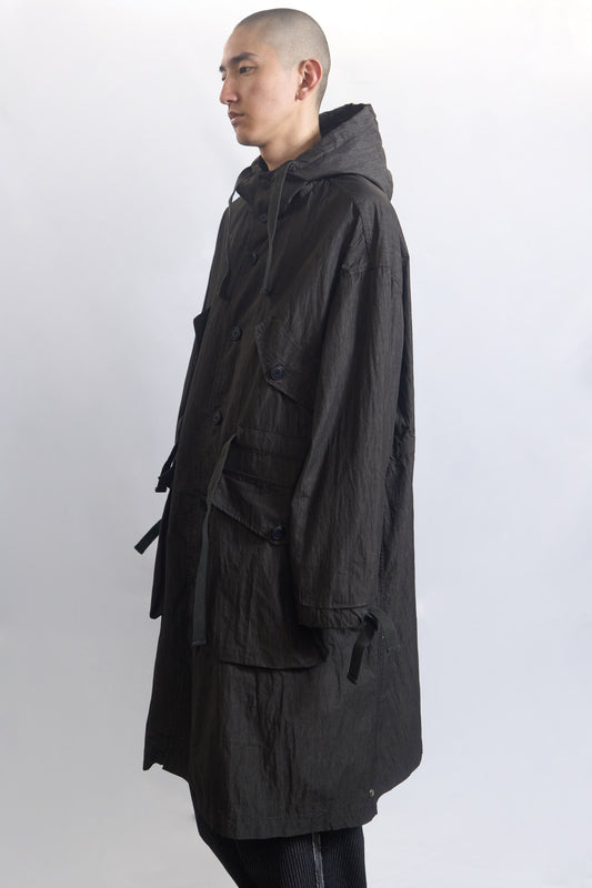 ROUGH SHELL COAT DUST CHARCOAL