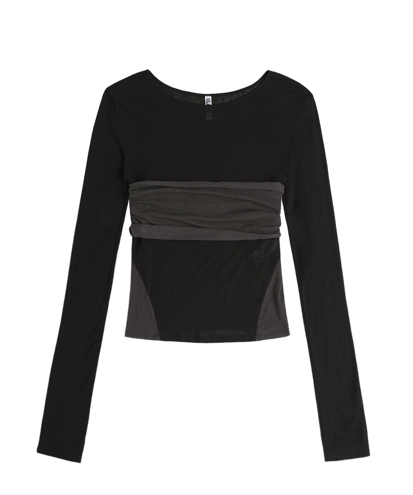 OJOS TUBE TOP LAYERED T SHIRT BLACK