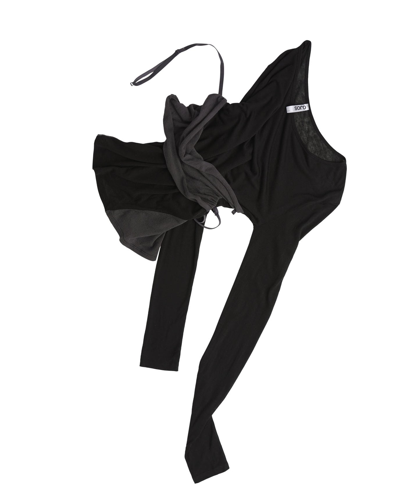 OJOS TUBE TOP LAYERED T SHIRT BLACK