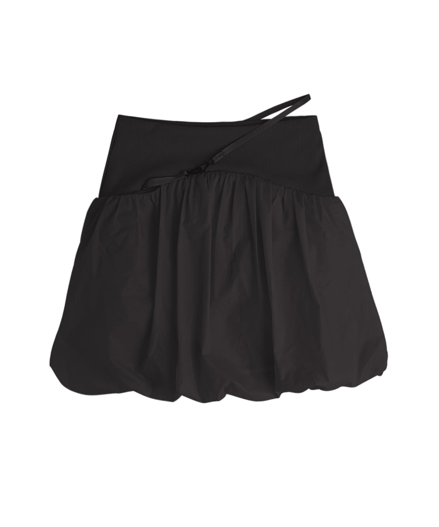 OJOS REVERSIBLE MIDI PADDED SKIRT BLACK