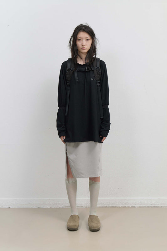 MESH BAND PUFF SLEEVE - BLACK