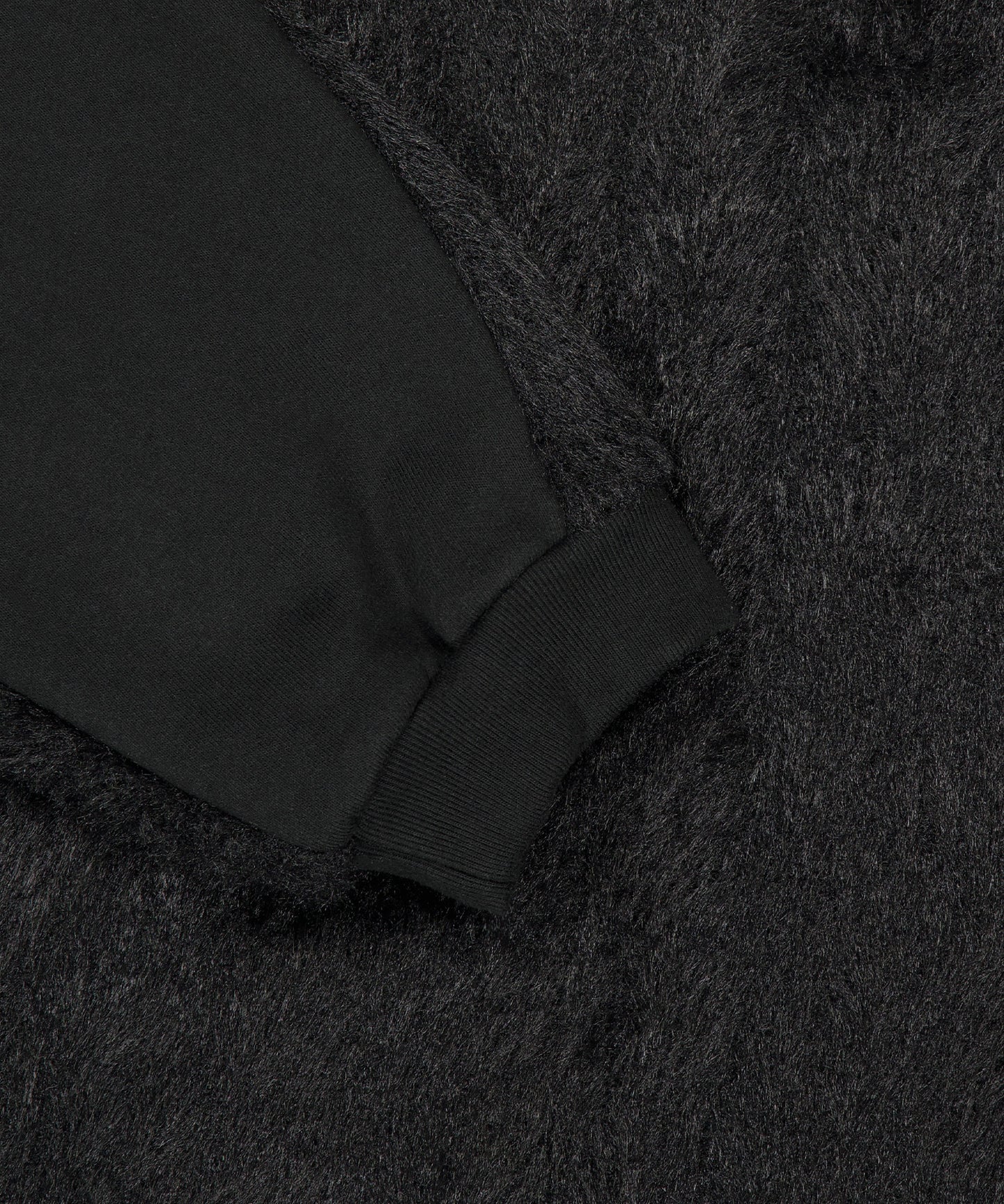 KNIT BACK HOODIE - BLACK