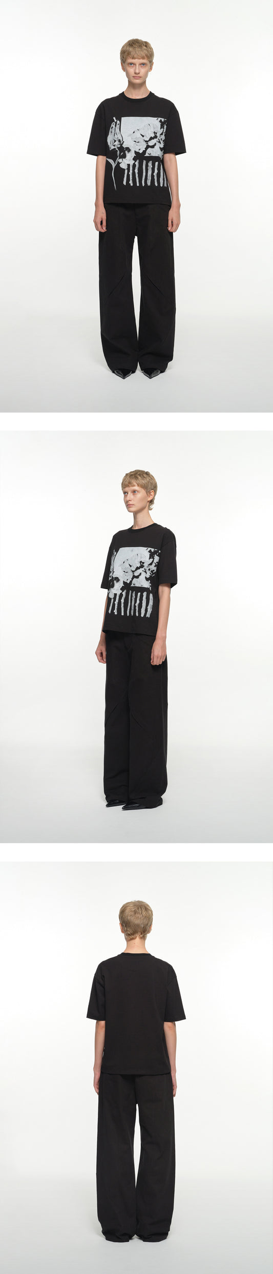 SEAM LINE COTTON PANTS BLACK