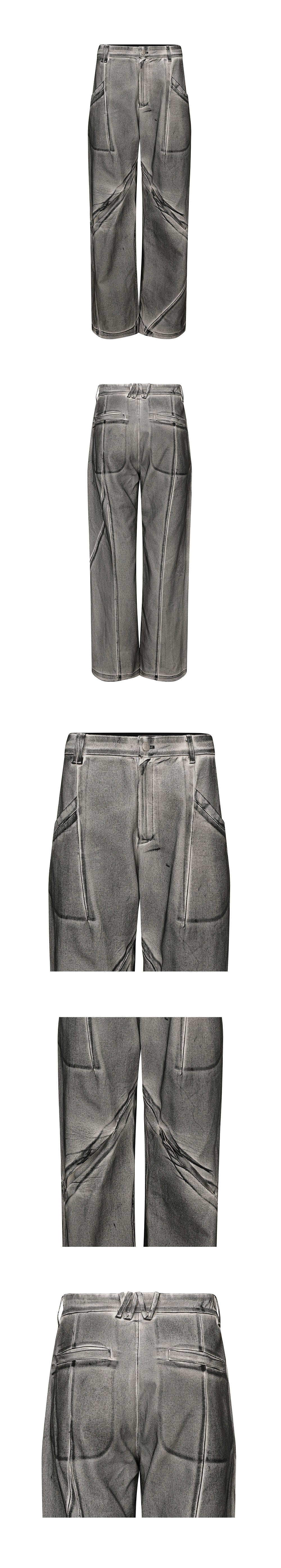 NACHE SEAM LINE COTTON PANTS DIRTY WHITE