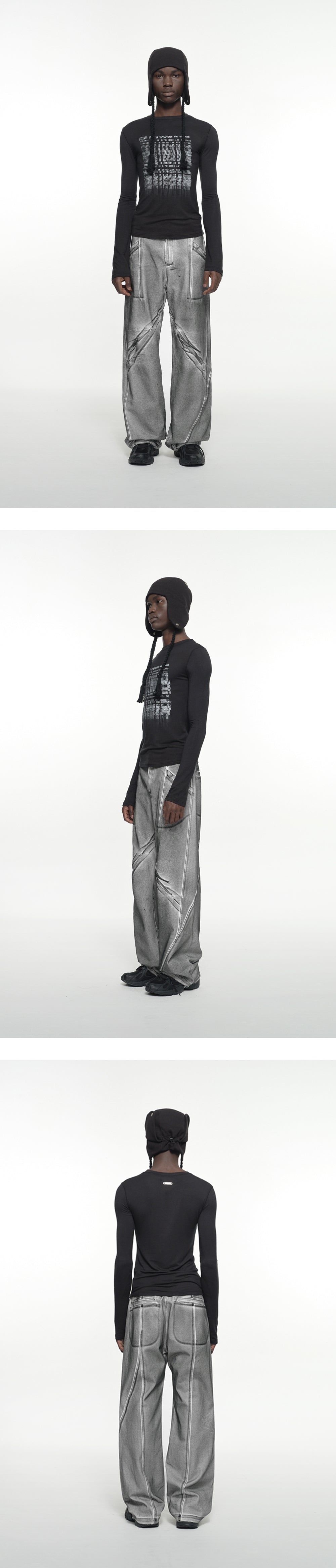 NACHE SEAM LINE COTTON PANTS DIRTY WHITE