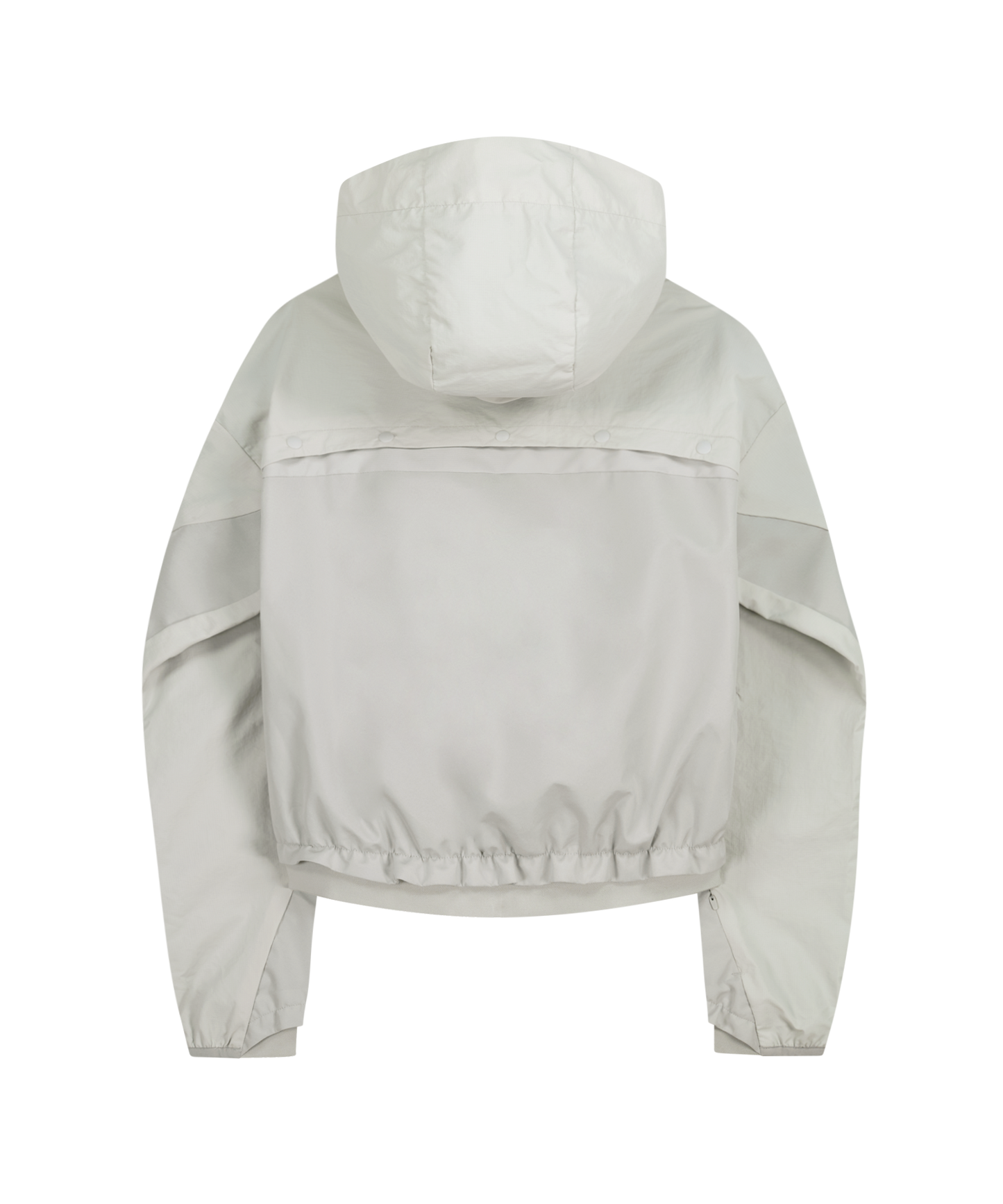 PANELED CROP SHELL JACKET WARM GREY