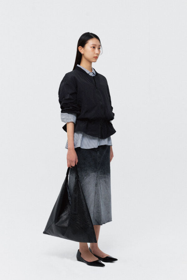 PEOPLE OF THE WORLD AIR SHIRRING JUMPER BLACK