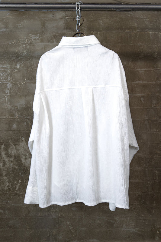 DRAWSTRING DETAIL SHIRT — WHITE