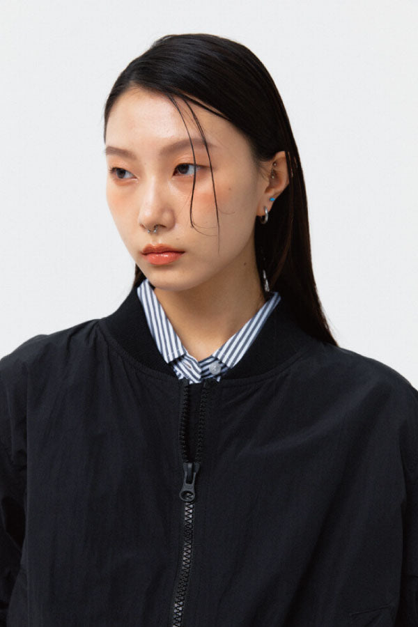 PEOPLE OF THE WORLD AIR SHIRRING JUMPER BLACK