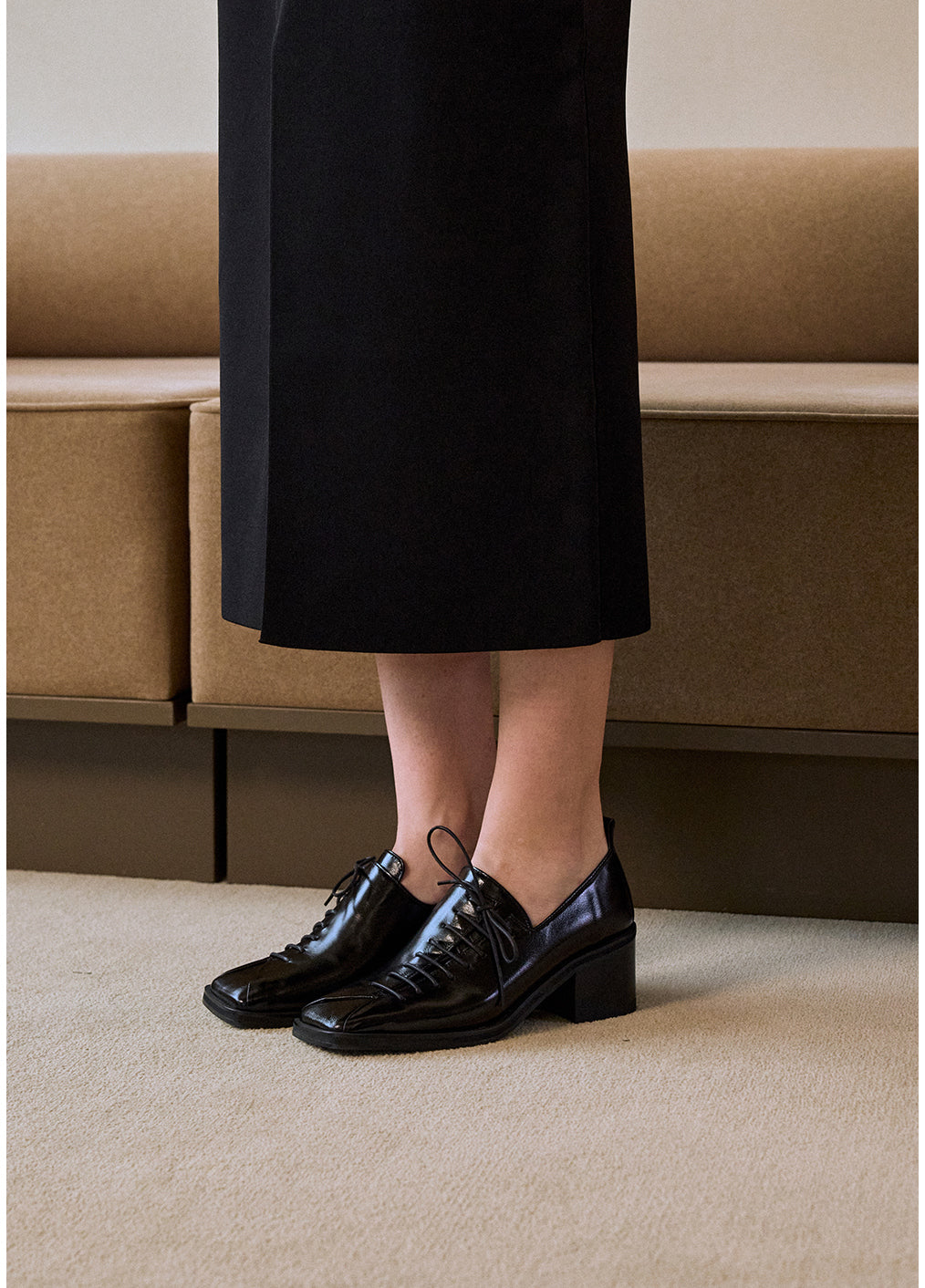 THEN LONDON LOAFER HEEL BLACK