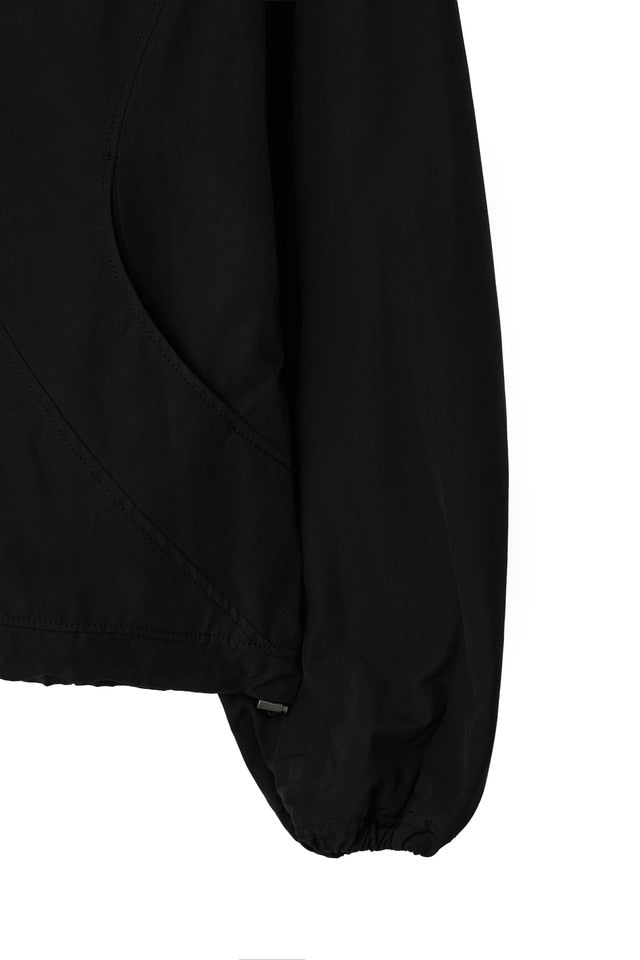 MESH PANELED JACKET BLACK