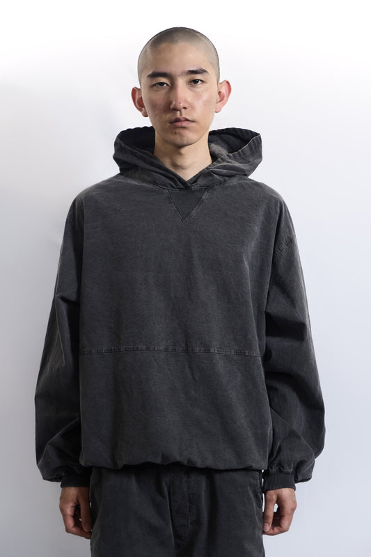 GARMENT DYED HOODIE FADED CHARCOAL