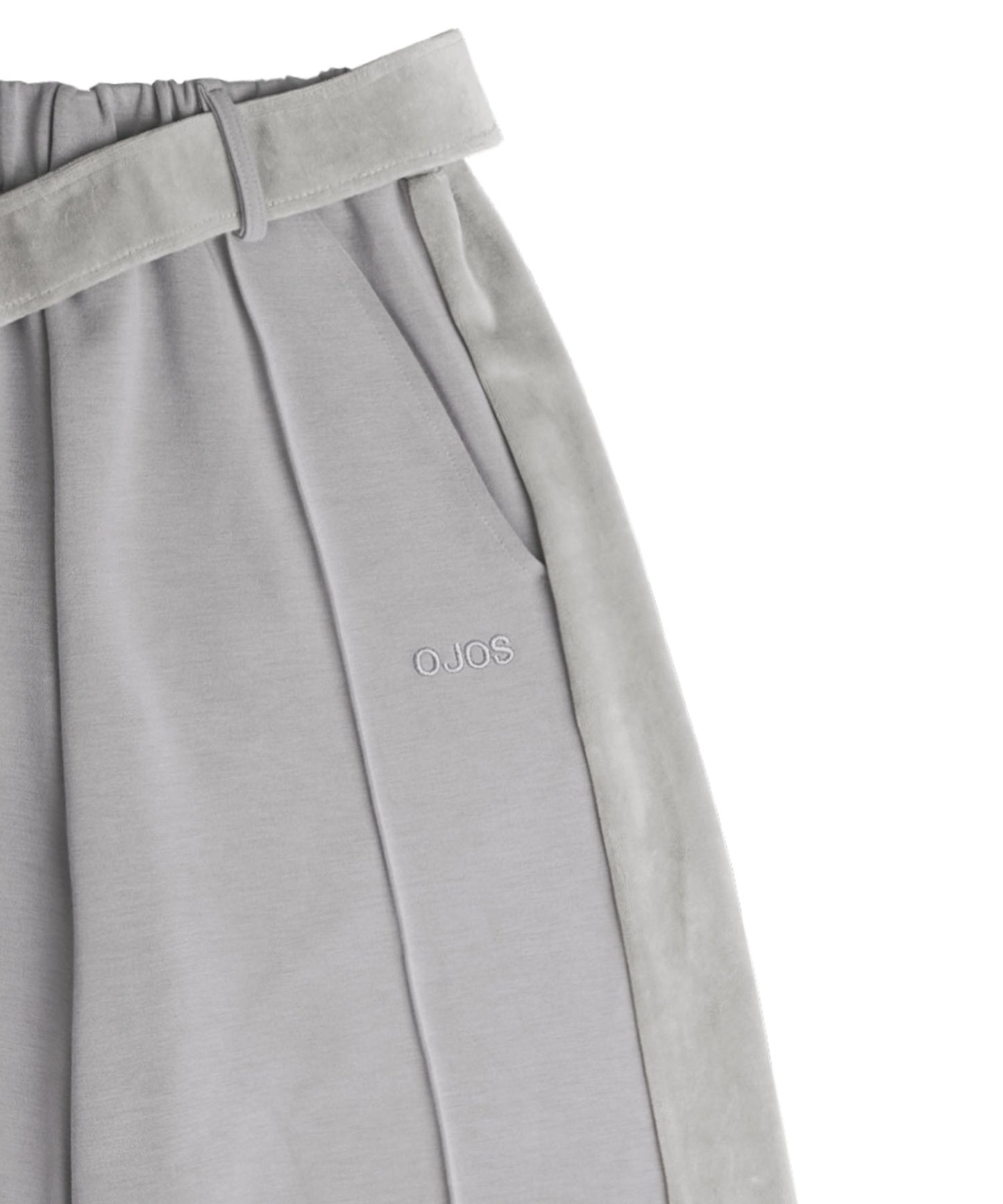 OJOS BELT WIDE SWEAT PANTS GREY