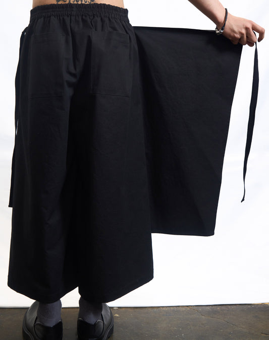 WRAP FRONT WIDE-LEG PANTS