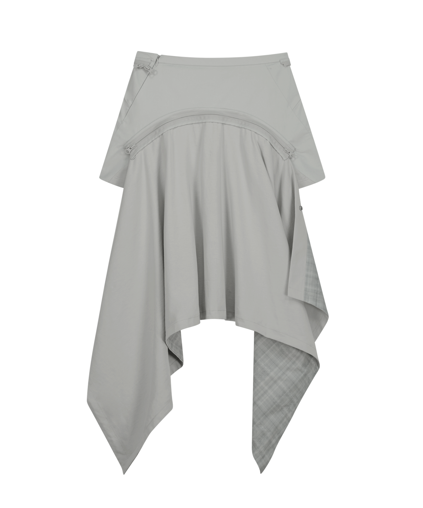 OJOS MULTI-PANEL PLEATS SKIRT WARM GREY