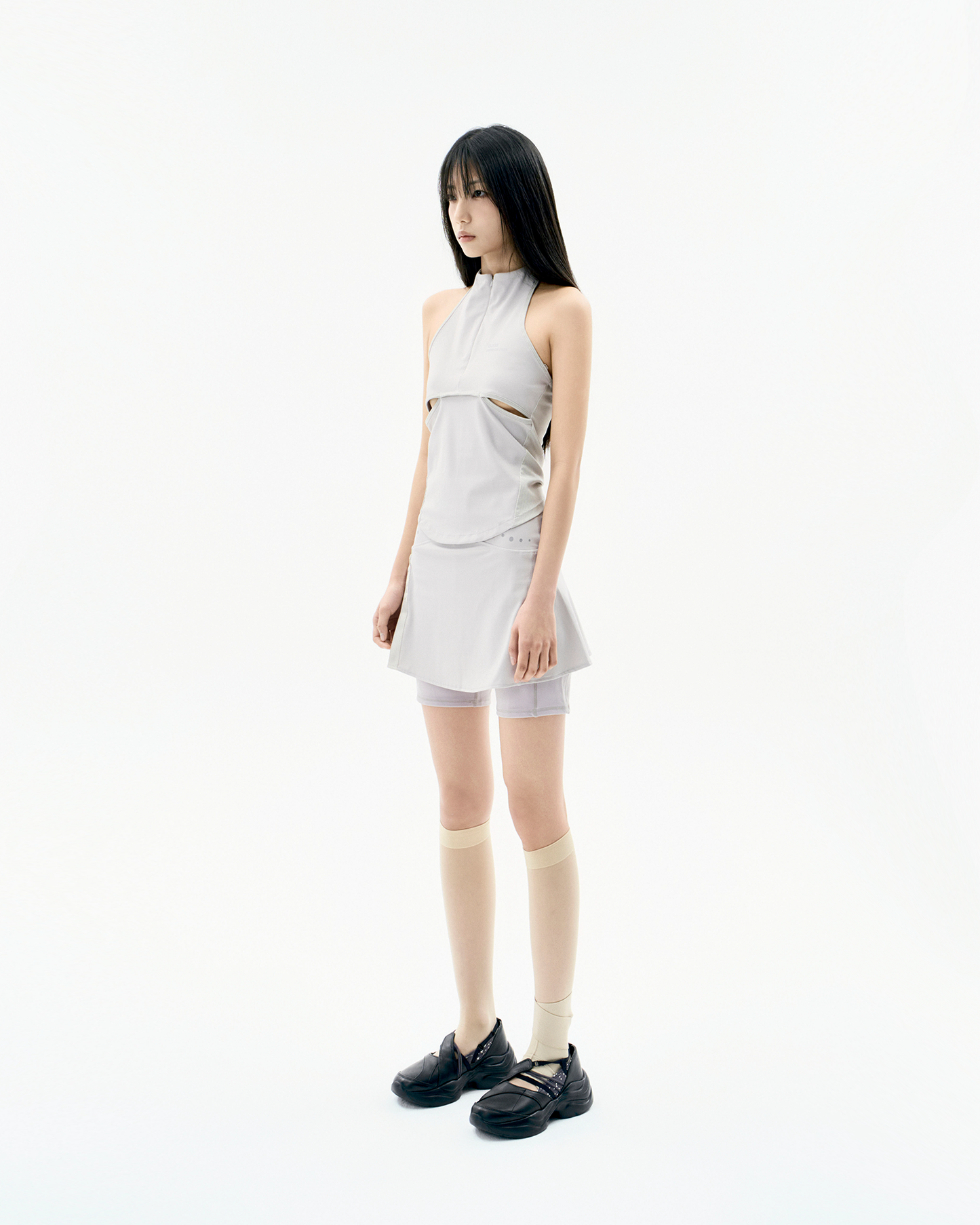 DETACHABLE BOLERO HALTER T WARM GREY