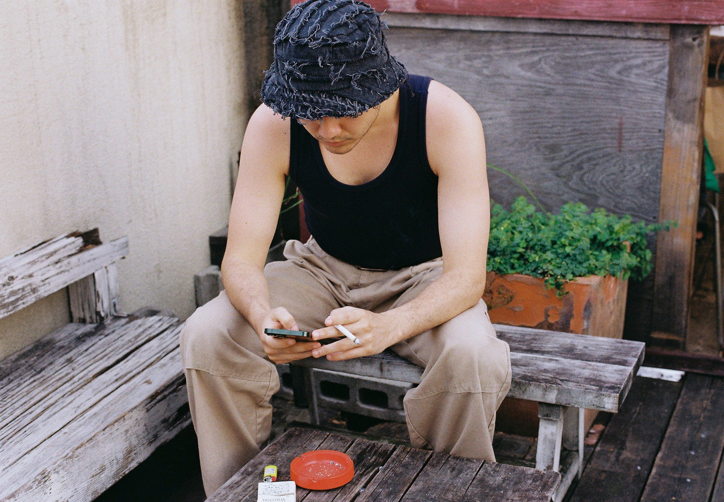 MURAKAMI BLACK DENIM BUCKET HAT