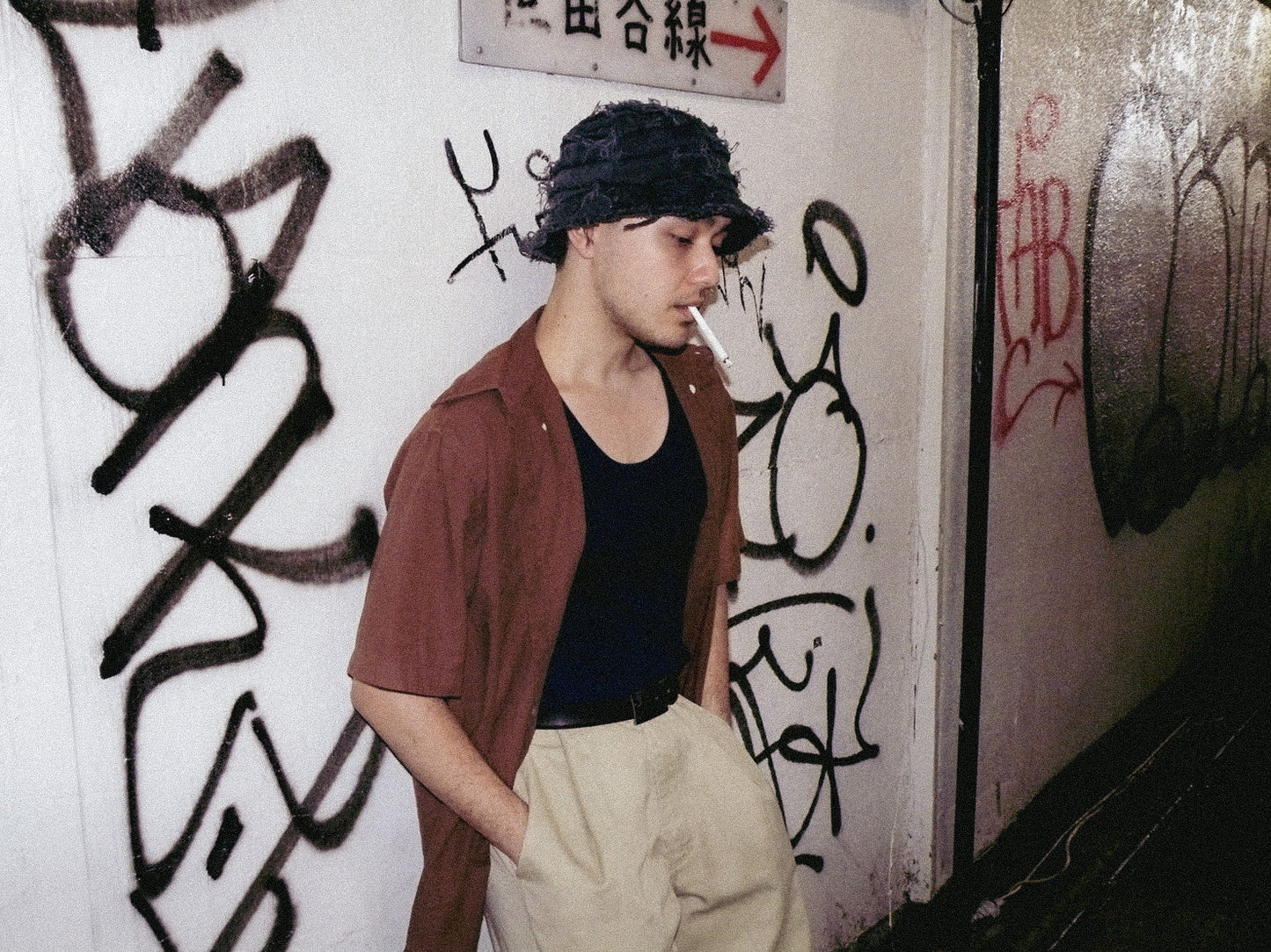 MURAKAMI BLACK DENIM BUCKET HAT