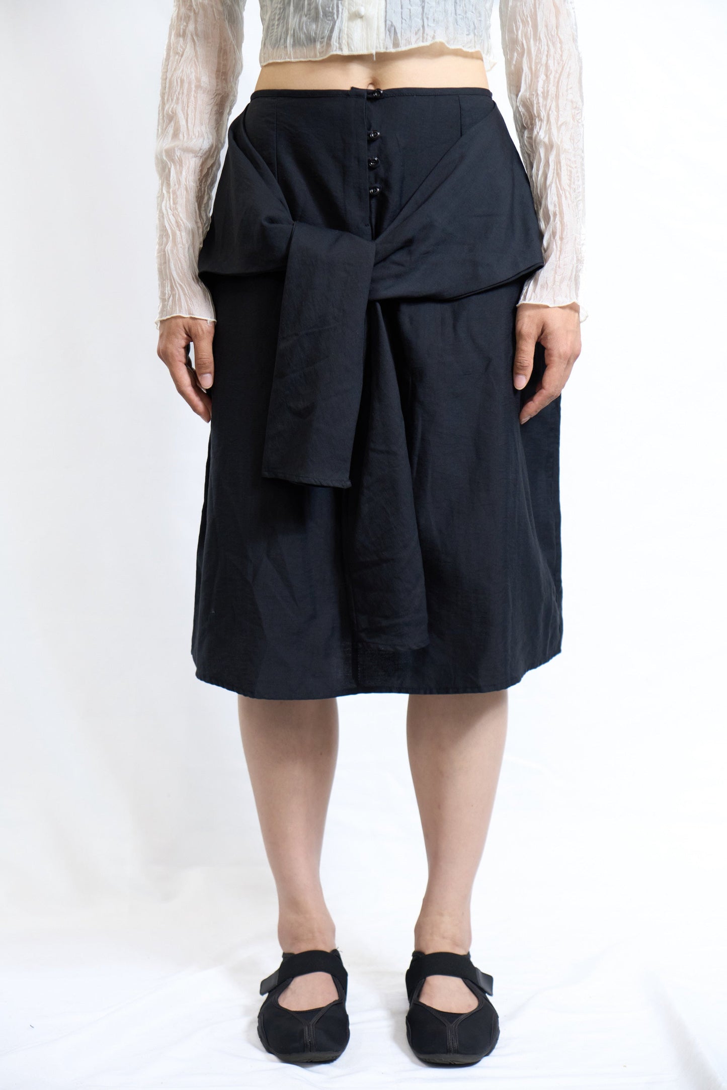TIE WAIST WRAP SKIRT